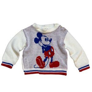 Vintage Mickey Mouse Baby Knit Sweater 18 Months Knits Acrylic Japan‎